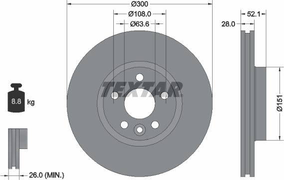 Textar 92159205 — Tarcza hamulcowa