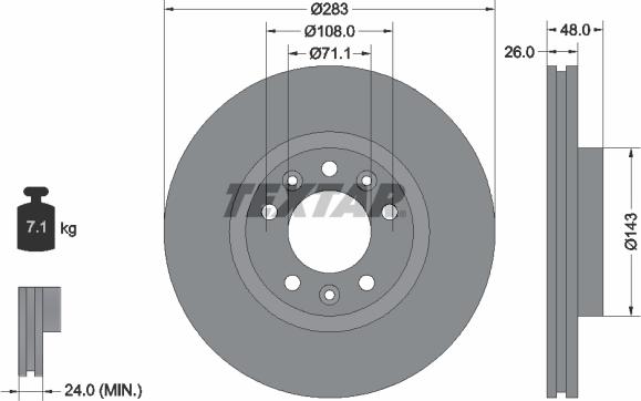 Textar 92232503 — Tarcza hamulcowa