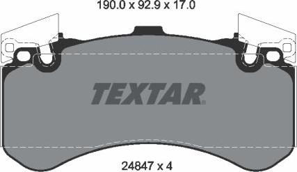 Textar 2484701 — Zestaw klocków hamulcowych, hamulce tarczowe