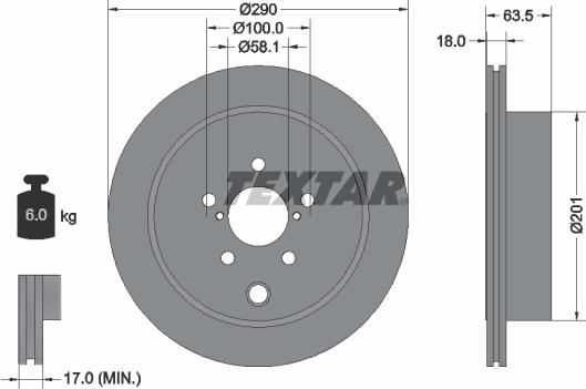 Textar 92270903 — Tarcza hamulcowa