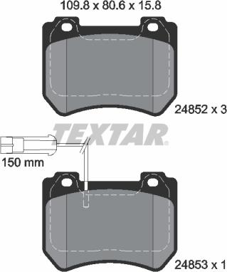 Textar 2485201 — Zestaw klocków hamulcowych, hamulce tarczowe