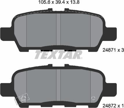 Textar 2487101 — Zestaw klocków hamulcowych, hamulce tarczowe