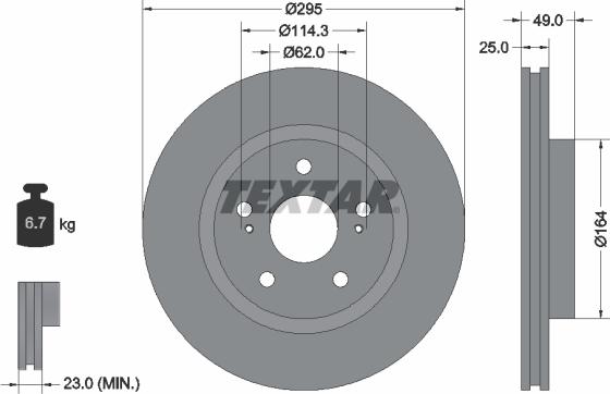 Textar 92156503 — Tarcza hamulcowa