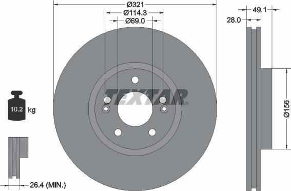 Textar 92166005 — Tarcza hamulcowa