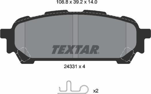 Textar 2433101 — Zestaw klocków hamulcowych, hamulce tarczowe