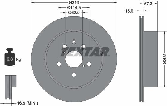 Textar 92148003 — Tarcza hamulcowa