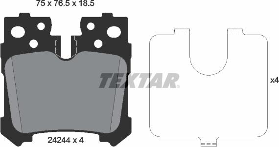 Textar 2424401 — Zestaw klocków hamulcowych, hamulce tarczowe
