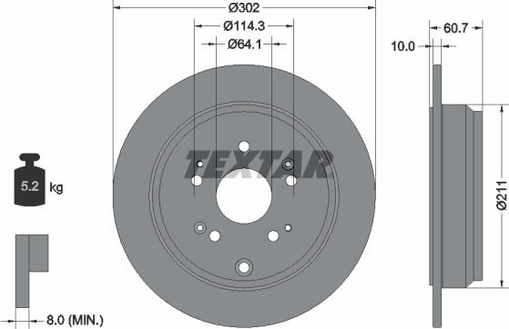 Textar 92227203 — Tarcza hamulcowa
