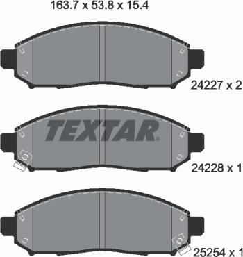 Textar 2422704 — Zestaw klocków hamulcowych, hamulce tarczowe