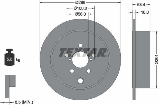 Textar 92200000 — Tarcza hamulcowa