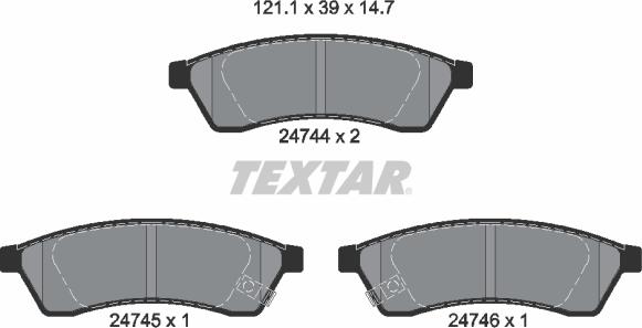 Textar 2474401 — Zestaw klocków hamulcowych, hamulce tarczowe