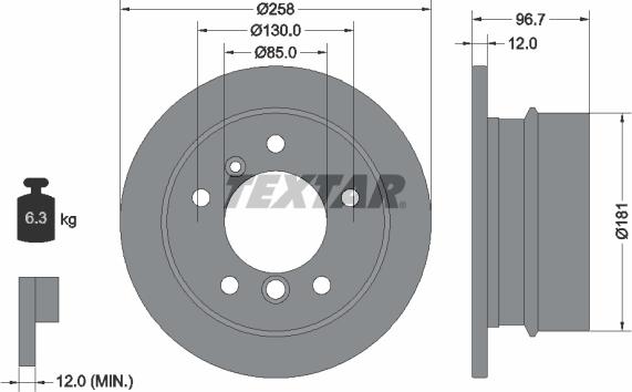 Textar 92137503 — Tarcza hamulcowa