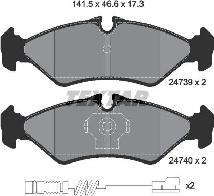 Textar 2473901 — Zestaw klocków hamulcowych, hamulce tarczowe