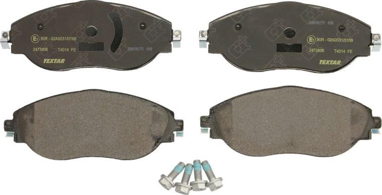 Textar 2473806 — Zestaw klocków hamulcowych, hamulce tarczowe
