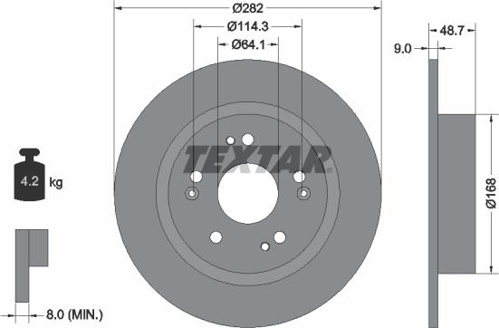 Textar 92301603 — Tarcza hamulcowa