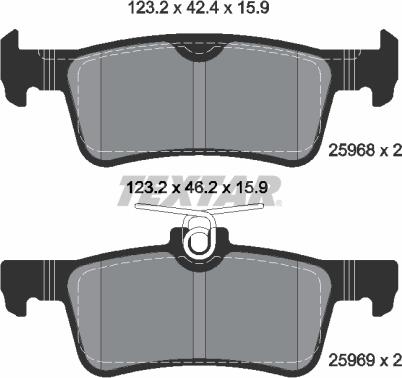 Textar 2596801 — Zestaw klocków hamulcowych, hamulce tarczowe