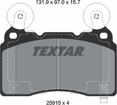 Textar 2591501 — Zestaw klocków hamulcowych, hamulce tarczowe