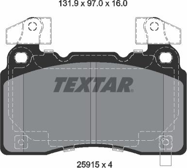 Textar 2591503 — Zestaw klocków hamulcowych, hamulce tarczowe