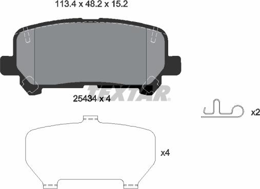 Textar 2543401 — Zestaw klocków hamulcowych, hamulce tarczowe