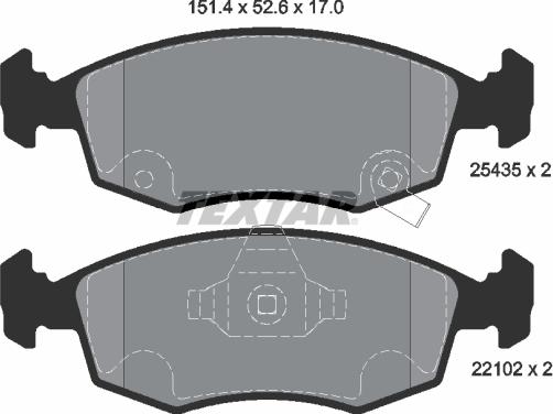 Textar 2543501 — Zestaw klocków hamulcowych, hamulce tarczowe