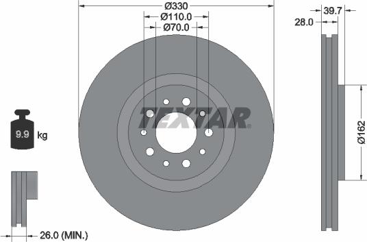 Textar 92145103 — Tarcza hamulcowa