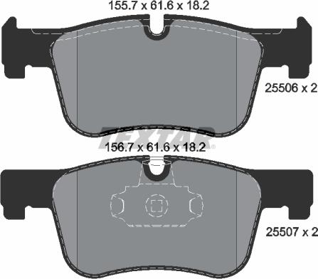 Textar 2550601 — Zestaw klocków hamulcowych, hamulce tarczowe