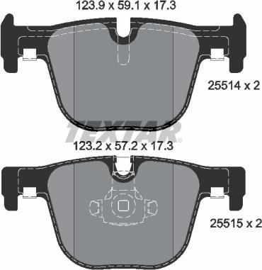 Textar 2551401 — Zestaw klocków hamulcowych, hamulce tarczowe