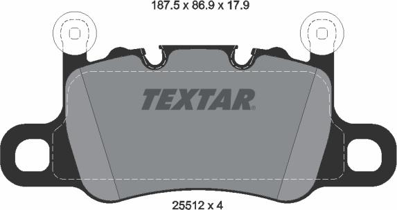 Textar 2551205 — Zestaw klocków hamulcowych, hamulce tarczowe