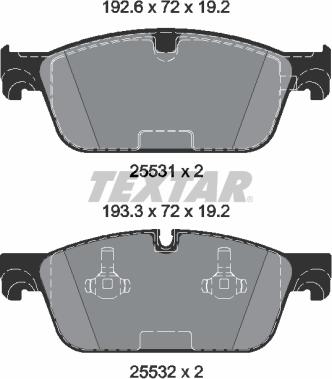 Textar 2553101 — Zestaw klocków hamulcowych, hamulce tarczowe