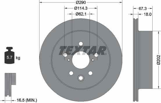 Textar 92334403 — Tarcza hamulcowa