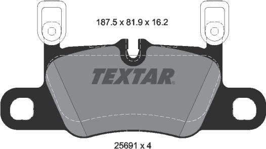 Textar 2569103 — Zestaw klocków hamulcowych, hamulce tarczowe