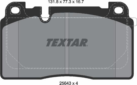 Textar 2564305 — Zestaw klocków hamulcowych, hamulce tarczowe