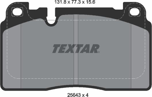 Textar 2564302 — Zestaw klocków hamulcowych, hamulce tarczowe