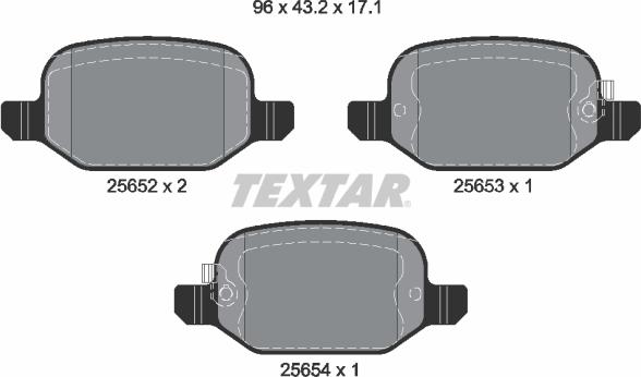 Textar 2565201 — Zestaw klocków hamulcowych, hamulce tarczowe