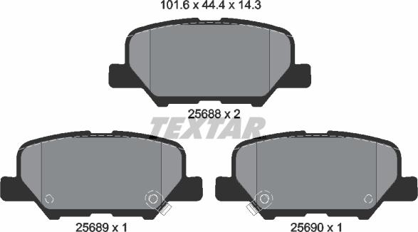 Textar 2568801 — Zestaw klocków hamulcowych, hamulce tarczowe