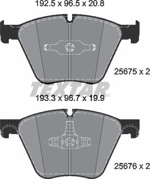 Textar 2567501 — Zestaw klocków hamulcowych, hamulce tarczowe