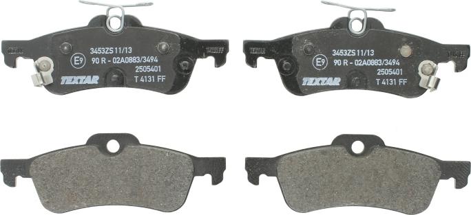 Textar 2505401 — Zestaw klocków hamulcowych, hamulce tarczowe