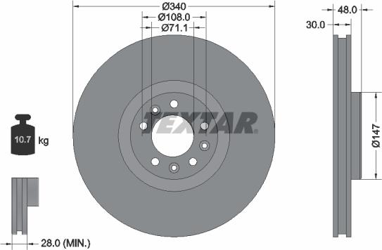Textar 92256003 — Tarcza hamulcowa