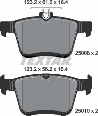 Textar 2500801 — Zestaw klocków hamulcowych, hamulce tarczowe