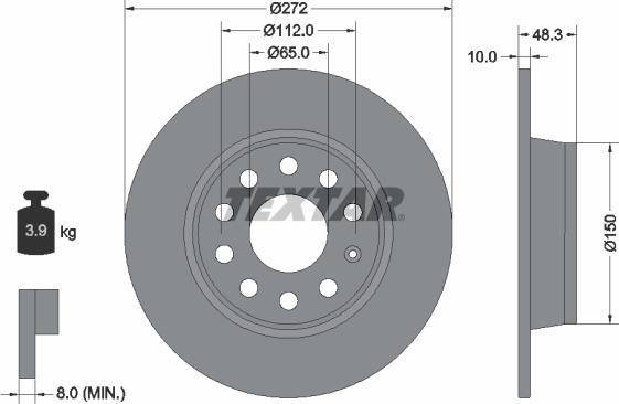 Textar 92224903 — Tarcza hamulcowa