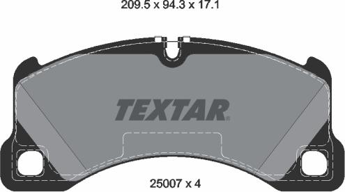 Textar 2500703 — Zestaw klocków hamulcowych, hamulce tarczowe