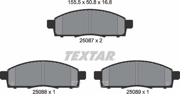 Textar 2508701 — Zestaw klocków hamulcowych, hamulce tarczowe