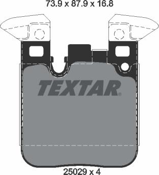 Textar 2502901 — Zestaw klocków hamulcowych, hamulce tarczowe