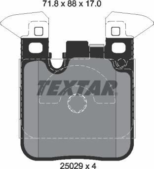 Textar 2502902 — Zestaw klocków hamulcowych, hamulce tarczowe