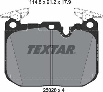 Textar 2502805 — Zestaw klocków hamulcowych, hamulce tarczowe