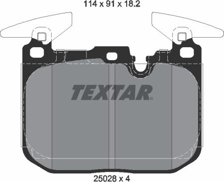 Textar 2502801 — Zestaw klocków hamulcowych, hamulce tarczowe