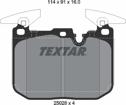Textar 2502807 — Zestaw klocków hamulcowych, hamulce tarczowe
