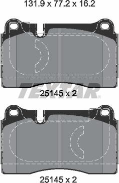 Textar 2514501 — Zestaw klocków hamulcowych, hamulce tarczowe
