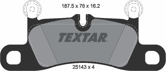 Textar 2514301 — Zestaw klocków hamulcowych, hamulce tarczowe