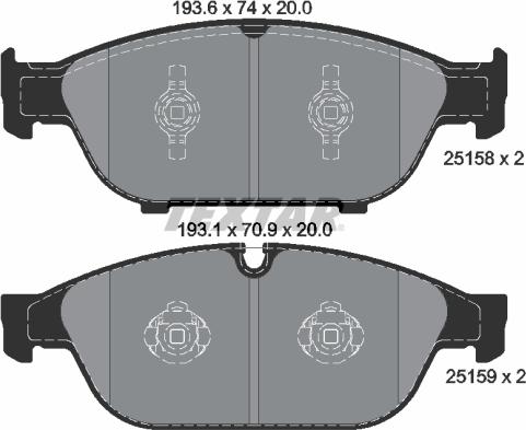 Textar 2515802 — Zestaw klocków hamulcowych, hamulce tarczowe